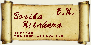 Borika Milakara vizit kartica